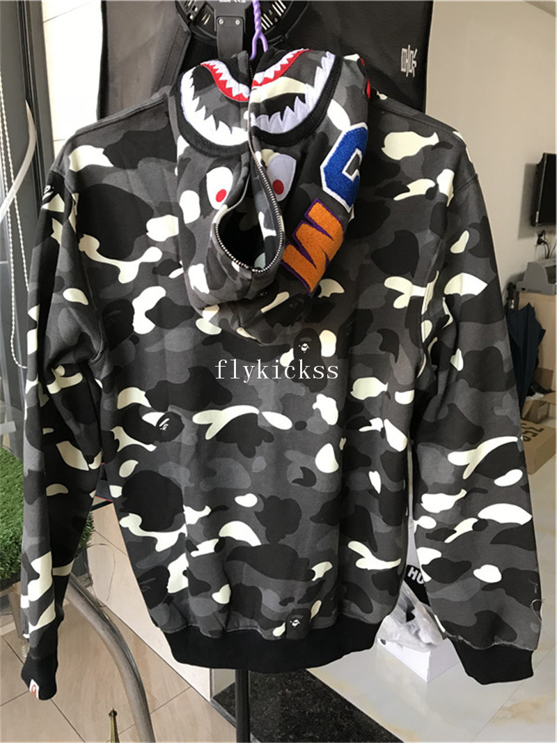 A Bathing Ape Bape Shark Hoodie Grey